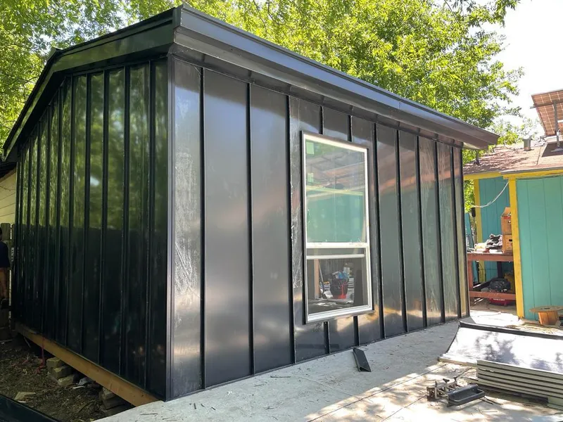 Black standing seam metal wall panels for Metal Roof Installation in Fayetteville